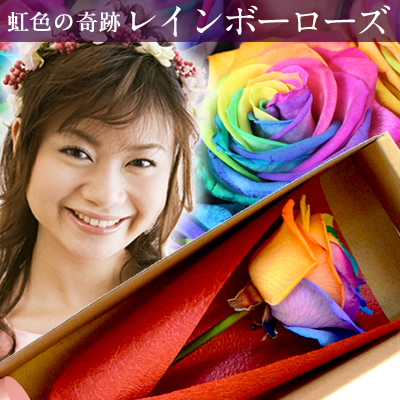 楽天市場】レインボーローズ プリザーブドフラワー フラワーボックス