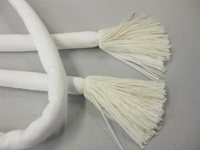 日本製 正絹丸ぐけ白帯締め Daemlu Cl