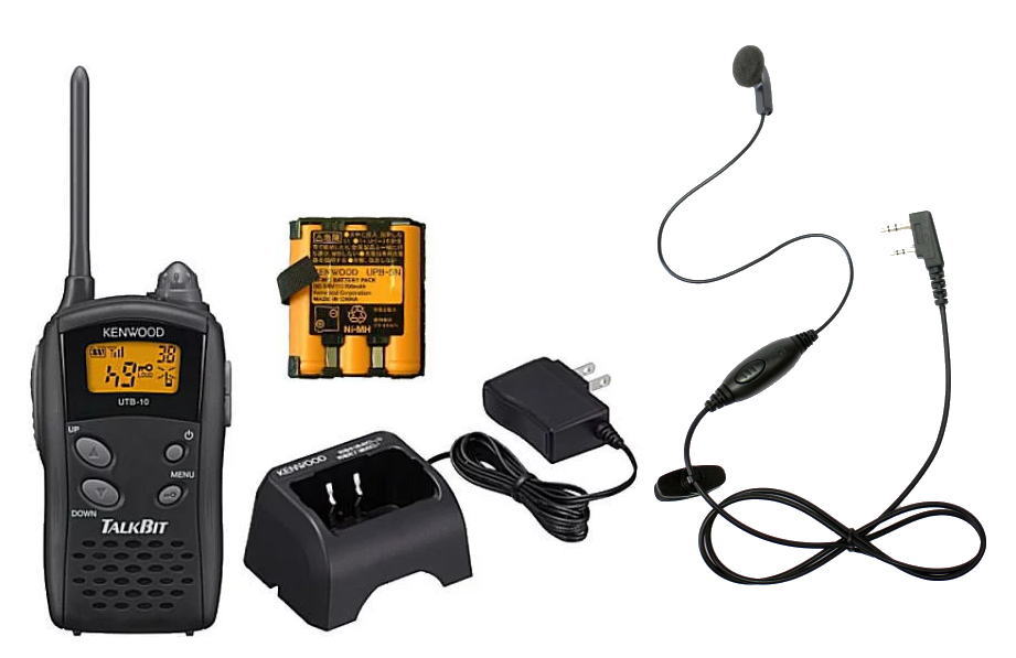 ケンウッド UTB-10 KENWOOD トランシーバー 特定小電力 無線機 インカム 純正充電器セット（UPB-5N/UBC-10） HD-12K オリジナル イヤホンマイク