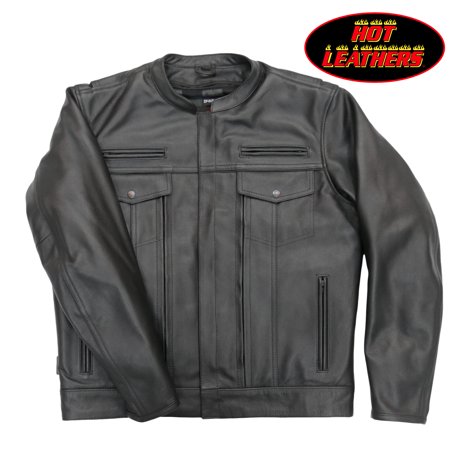 日本未発売! セール価格! ホットレザー [MEN'S BLACK LEATHER MOTORCYCLE STYLE BIKER JACKET] メンズブラックレザーモーターサイクルスタイルバイカージャケット! 本革 黒 米国直輸入! 大きいサイズ! M~2XL｜ハーレーカスタマージャパン