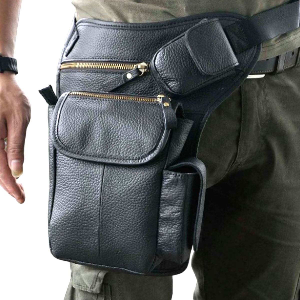 全5色! [5Colors Solid Vintage Enginner Genuine Leather Leg Bag] 5カラーズ・ソリッド・ビンテージ・エンジニア・ジェニュインレザー・レッグ・バッグ! 本革 牛皮 カウハイドレザー 自動二輪車に! 酉の方角御徒面子 御居処御徒面子 ホルスター カラバリ5類概念!*