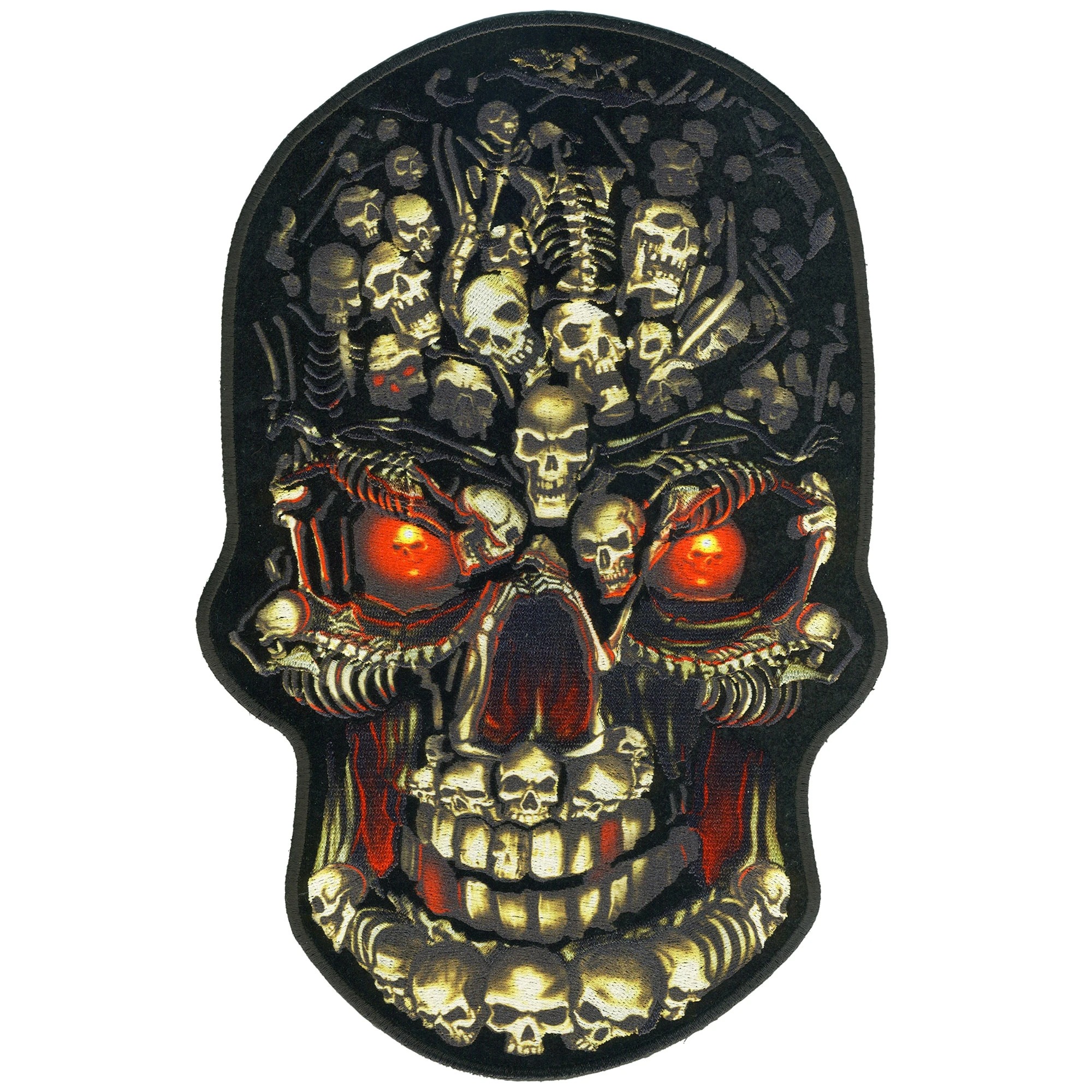 日本未発売 ホットレザー Skulls Make Skull Patch スカルズ メイク スカル パッチ ワッペン ドクロ 頭蓋骨 パッチ 米国バイカー専門アパレルブランド Hotleathers 直輸入 ウェアのカスタムに 布製 アイロン対応 サイズ大 全品ポイント2倍 本国ハーレー乗り愛用 米国直