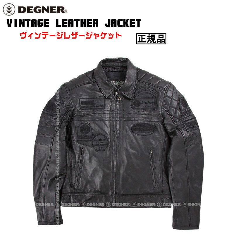 予約販売品】 正規品 DEGNER VINTAGE LEATHER JACKET 14WJ-3C-BK