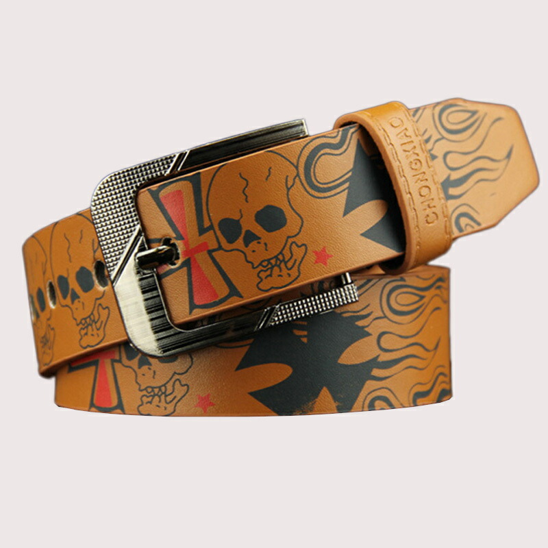 楽天市場】全2色！ スコーピオンレザーベルト メンズ PUレザー ベルト