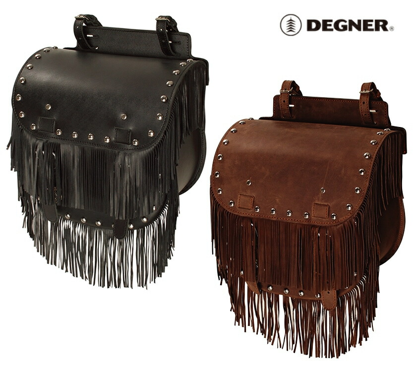 正規品 DEGNER LEATHER 全2色 本革 レザーフリンジサドルバッグ FRINGE SB-37