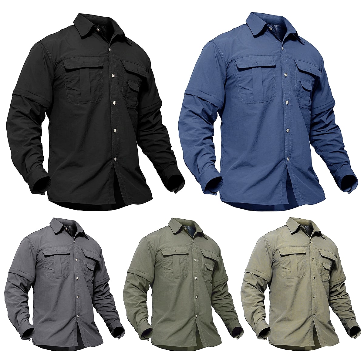【楽天市場】全5色! 7サイズ! [Men's Quick Dry Removable Long Sleeve Tactical Shirt