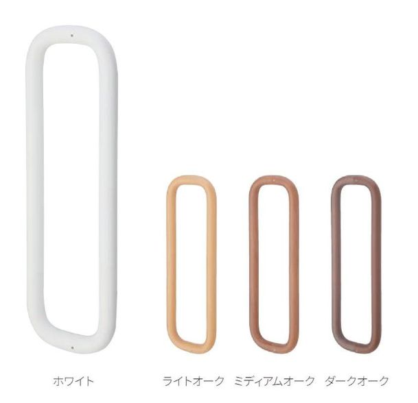 ドア用取っ手　木材粉+樹脂製　木目O型ハンドル 　450サイズ　25丸　両面用（２個で１セット）｜バーズ・ソウル