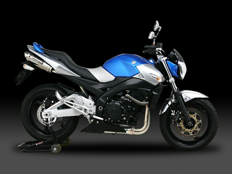 GSR400(06-10) ﾖｼﾑﾗ Slip-On Tri-Ovalｻｲｸﾛﾝ EXPORT SPEC STB (ﾁﾀﾝﾌﾞﾙｰｶﾊﾞｰ) ﾏﾌﾗｰ (品番 110-156-5480b )
