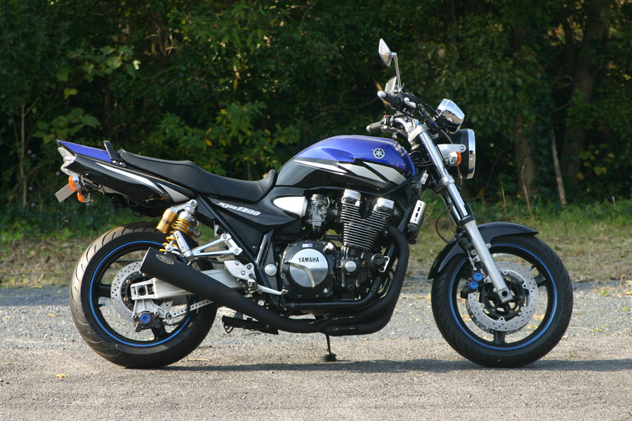 NOJIMA/ノジマ　メガホン フルEX 4-1SC ステンブラック XJR1300 03-06　NMSX215MB-J