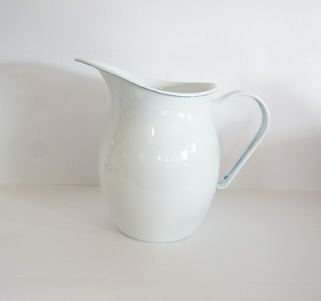 楽天市場】ホーロー ピッチャー水差し 花器 ホワイト キッチン