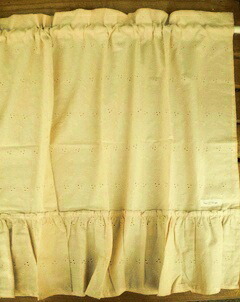 楽天市場】定番カントリーチェック*下フリルカフェカーテン(エンジor紺