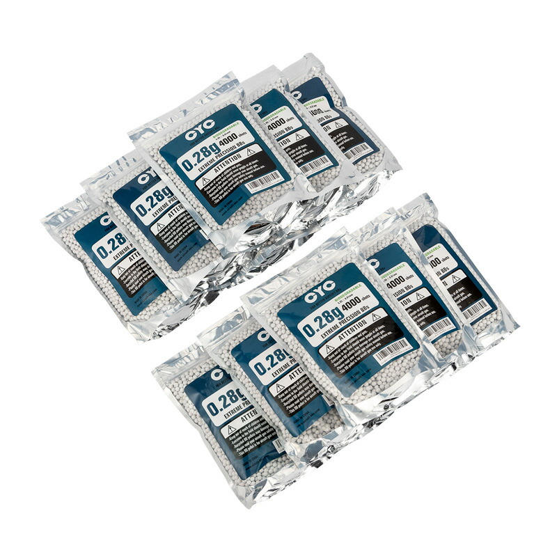 【最安値に挑戦！】 12袋セット！CYC精密バイオBB弾 0.28g 4000発入(生分解性)