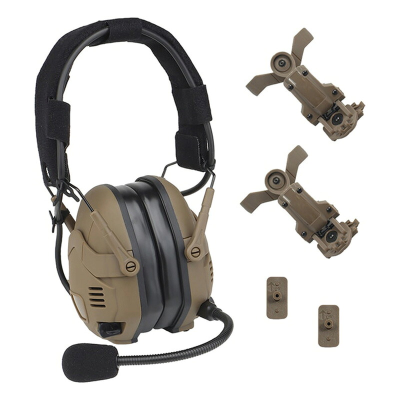 WoSporT タクティカル電子イヤーマフ TAN OPS Core ARC & M-LOK ヘルメット 対応｜H．T．G．店