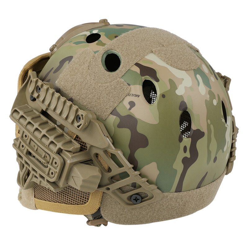 WoSporTタクティカルヘルメットメッシュマスク付TAN