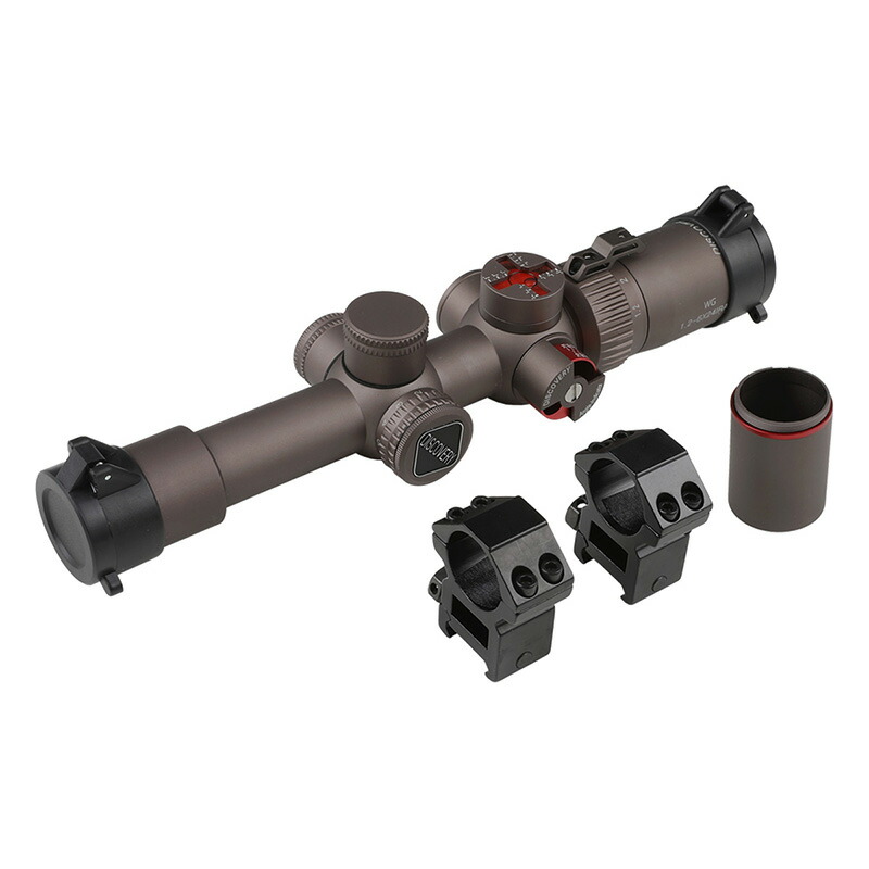 DISCOVERY WG 1.2-6X24IRAI イルミネートショートスコープ (水平器/アングルインジケーター搭載) ブラック BK Black 20mmレール 可変倍率