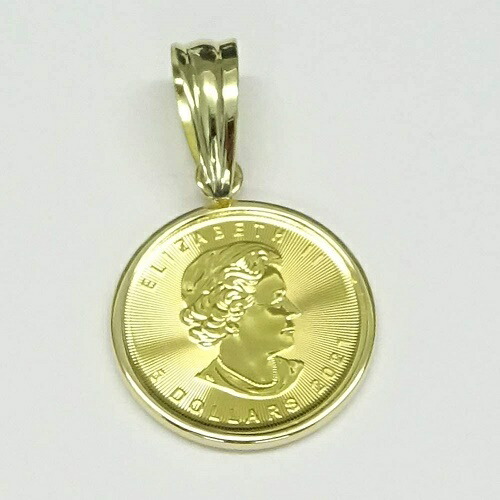 メイプルリーフ金貨K24純金コイン1 10oz ペンダントトップA11100591