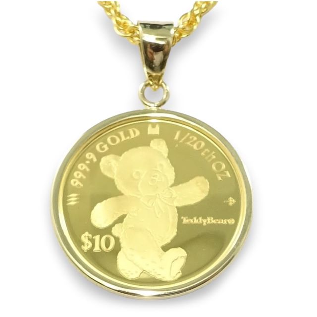 テディベア コインチャーム 2019年　24k ヴィーナスジュエリー 2024年限定品 純金 コインネックレス 金貨