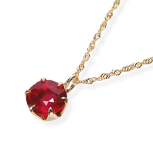 楽天市場】K18 天然 ルビー 0.1ct 一粒ネックレス 送料無料 高