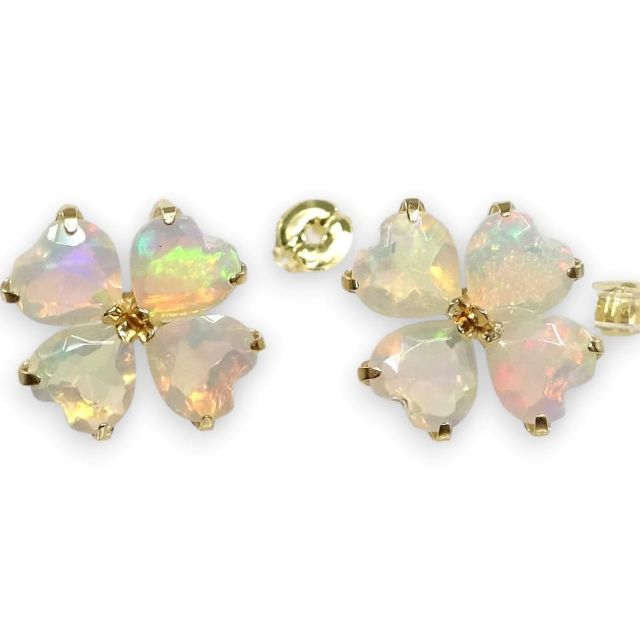 楽天市場】クローバーモチーフ オニキスピアス K18 計1.4g ピンク