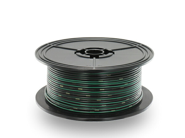 住友電装 AVS1.25f - スプール100m巻き - 黒色・緑ストライプ|株式会社配線コム 店