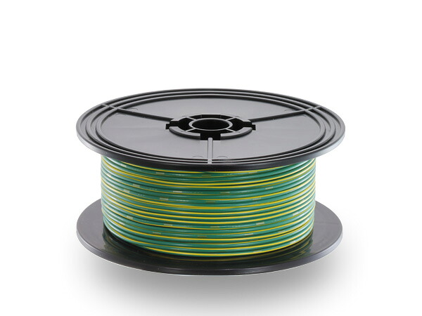 住友電装 AVS1.25f - スプール100m巻き - 緑色・黄ストライプ|株式会社配線コム 店