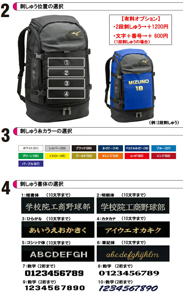 【刺しゅうオーダー無料!】ミズノ(MIZUNO)グローバルエリート大人気バックパック1FJD8010野球リュック