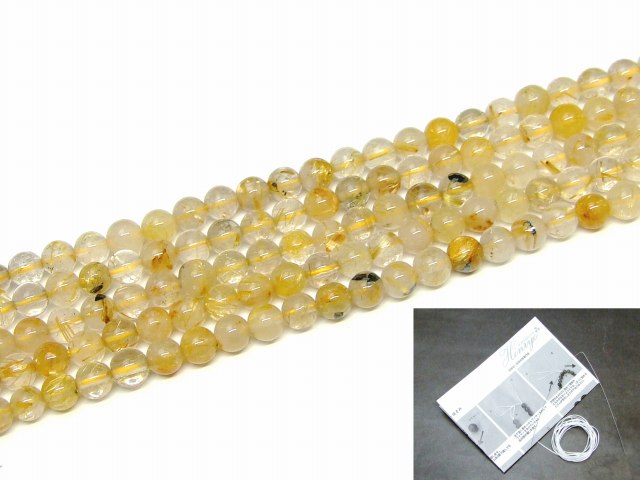 楽天市場】g3-1557R A 5.5mm ブラック ルチル クォーツ 針水晶 1連39cm