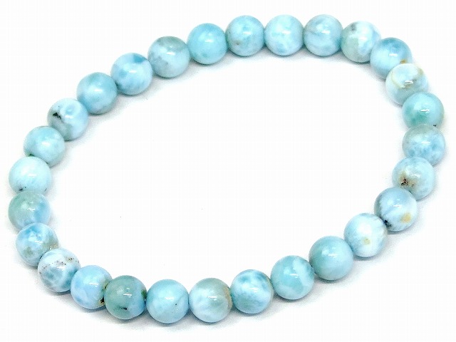 ≪g3-1004Y≫今月30%off●6mm●Aラリマー ドミニカ共和国産●ブレスレット●ポーチ付き●内径調整可能●鑑別済・本物保証●送料無料●ドミニカ共和国産●天然石●パワーストーン