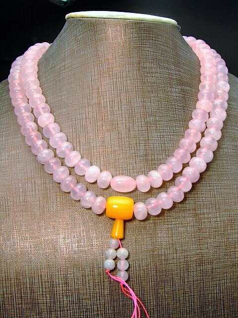 ≪50398≫今月の半額●4～15mm●ネックレス●AA マダガスカル産 ディープローズクォーツ●紐長さ43cm●送料無料有●最安値に挑戦●天然石●パワーストーン