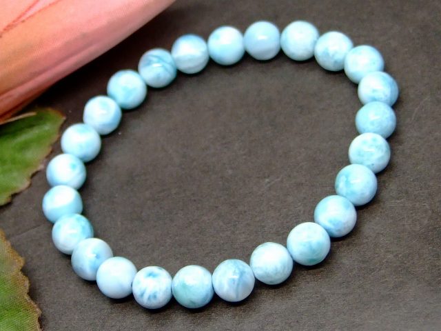 K525-30〕ドミニカ産 ラリマー ブレスレット約10mm｜ジュエリー