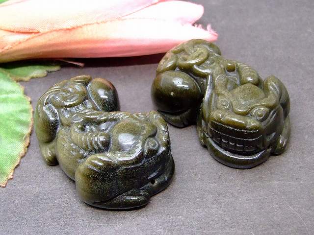 楽天市場】63472 オブシディアン 2個セット 貔貅 ヒキュウ ひ