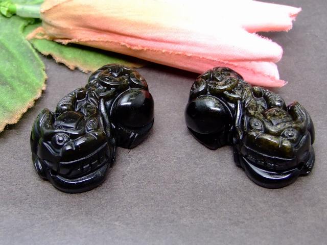 楽天市場】63472 オブシディアン 2個セット 貔貅 ヒキュウ ひ