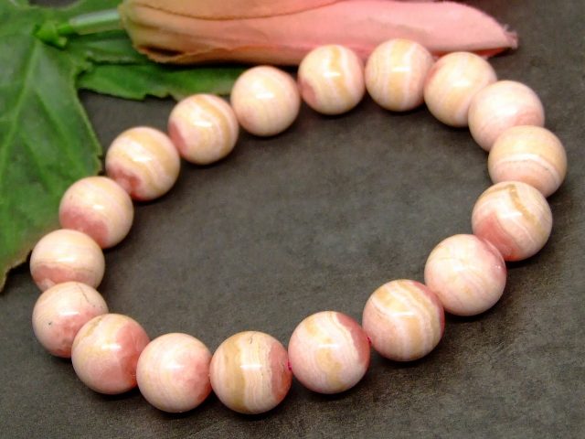 64422 インカローズ 12mm A+ ブレスレット 内径18cm 鑑別済・本物保証