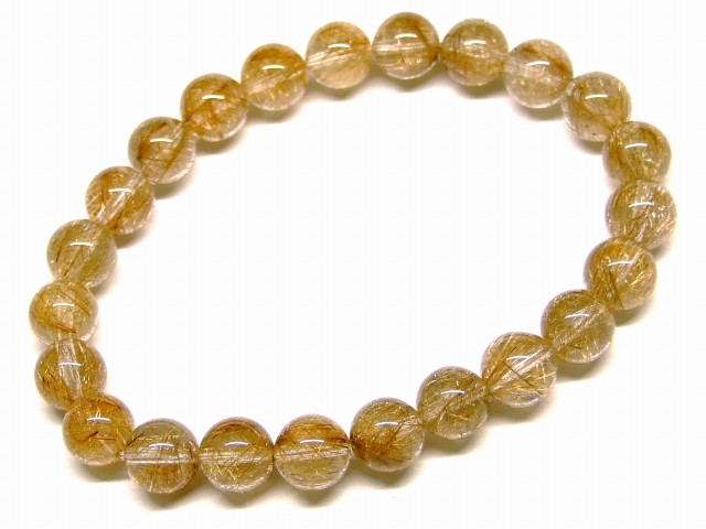 65533　　シルバールチルクォーツ 水晶 8mm 5A ブレスレット 内径17cm ポーチ付き 送料無料 ブラジル産 天然石 パワーストーン
