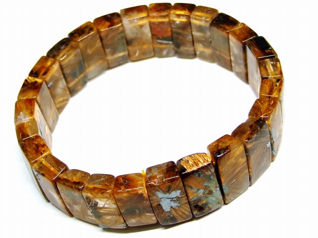 65478　　太陽ルチルクォーツ 針水晶 16mm&times;8mm 4A バングル ブレスレット 内径19cm ポーチ付き 送料無料 ブラジル産 天然石 パワーストーン｜品良店