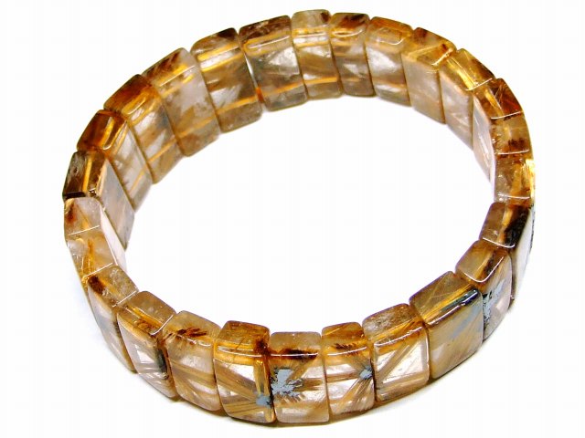 65499 太陽ルチルクォーツ 針水晶 18mm×8mm 4A バングル ブレスレット 内径19cm ポーチ付き 送料無料 ブラジル産 天然石 パワーストーン