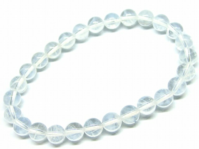 65740　　エンジェルラダークォーツ エンジェルフェザークォーツ 6mm 3A ブレスレット 内径16cm フロー・グロース・クォーツ 水晶 ポーチ付き 送料無料 天然石 パワーストーン