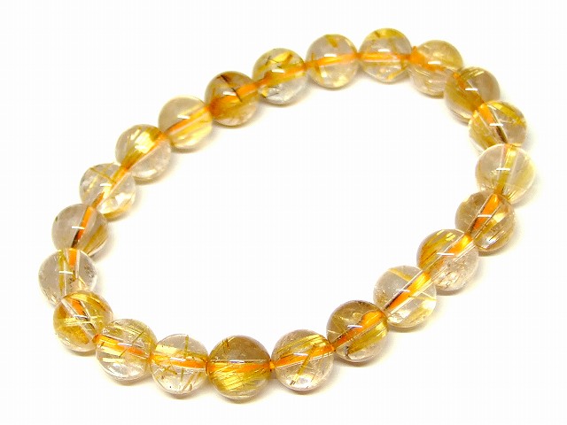 楽天市場】65482 プラチナルチルクォーツ 針水晶 8mm AAA ブレスレット