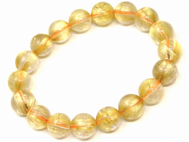 67524　　タイチンルチルクォーツ 針水晶 11mm 4A ブレスレット 内径17cm ポーチ付き 送料無料 ブラジル産 天然石 パワーストーン