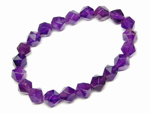 楽天市場】66241 アメジスト 紫水晶 7mm 二重ブレスレット 長さ36cm