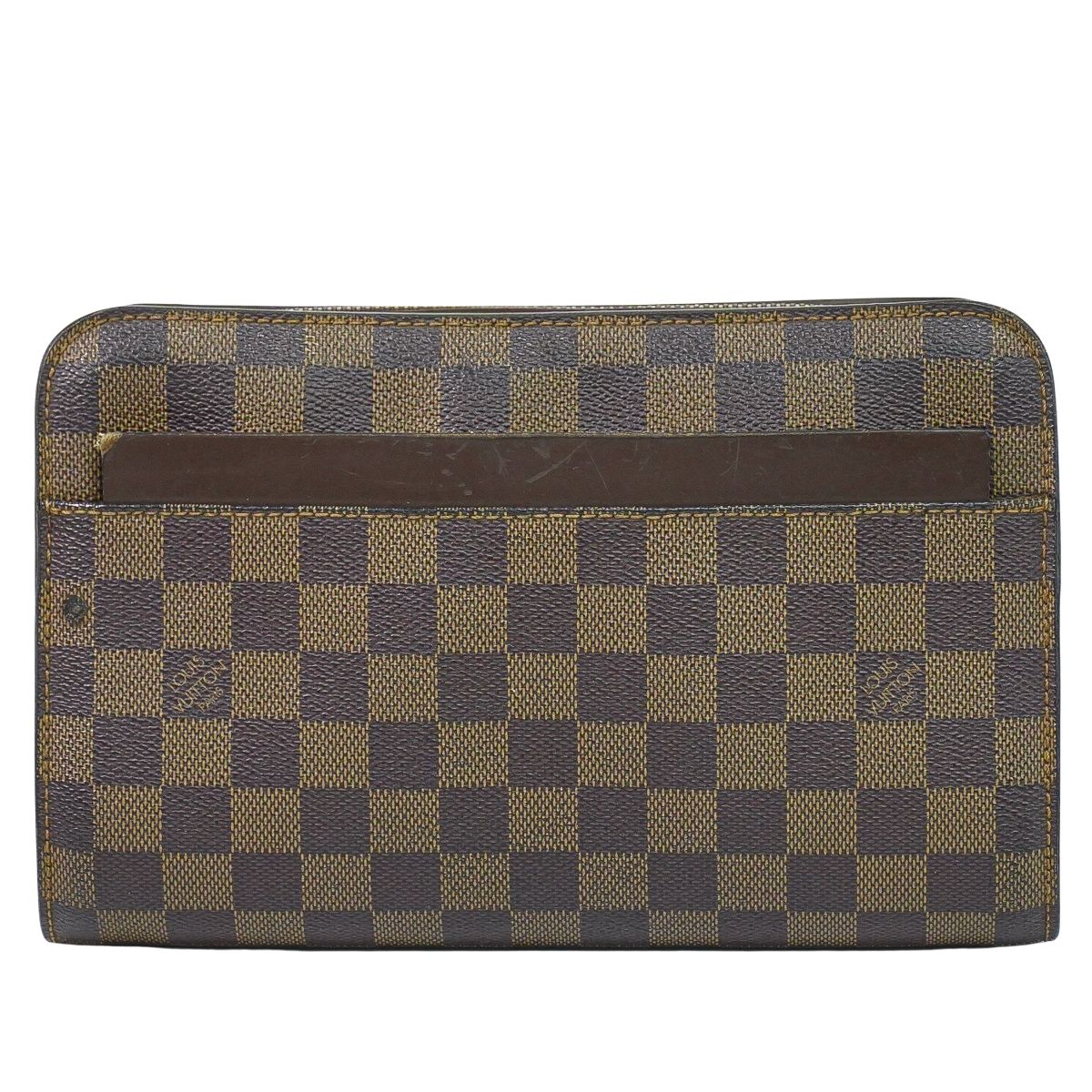 本物 ルイヴィトン LOUIS VUITTON LV サンルイ ダミエ エベヌ クラッチペダル御徒面子 二つ目御徒面子 赤銅色 N51993 ビトン 御徒面子 中古・
