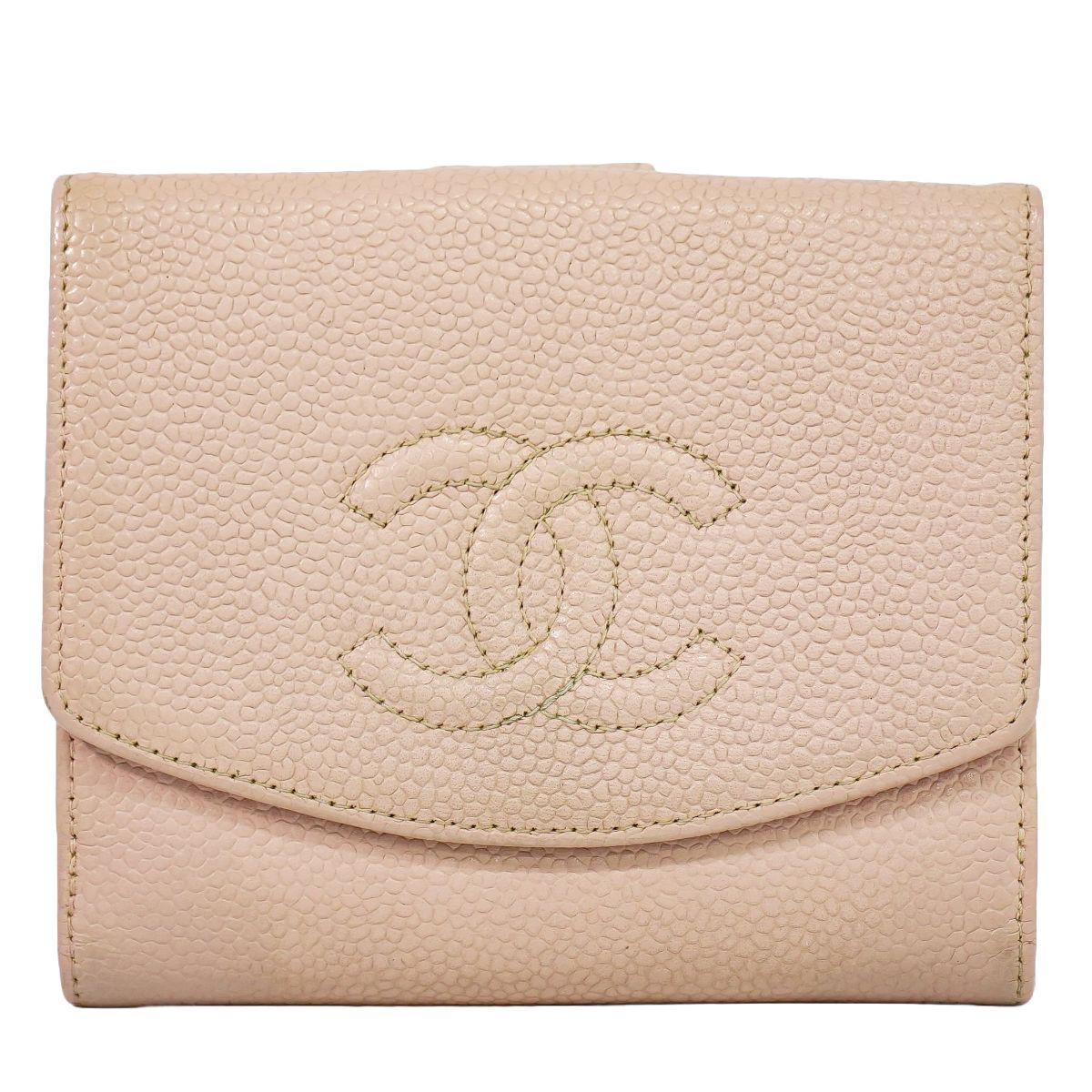 ✨美品！✨CHANEL シャネル キャビアスキン 二つ折りコンパクトウォレット 新作CHANEL☆シャネルキャビアスキン ウォレット ユニセックス