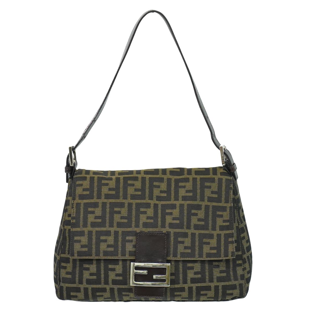 希少 FENDI マンマバゲット パイソン ズッカロゴ ハンドバッグ グレー 063204-02.jpg
