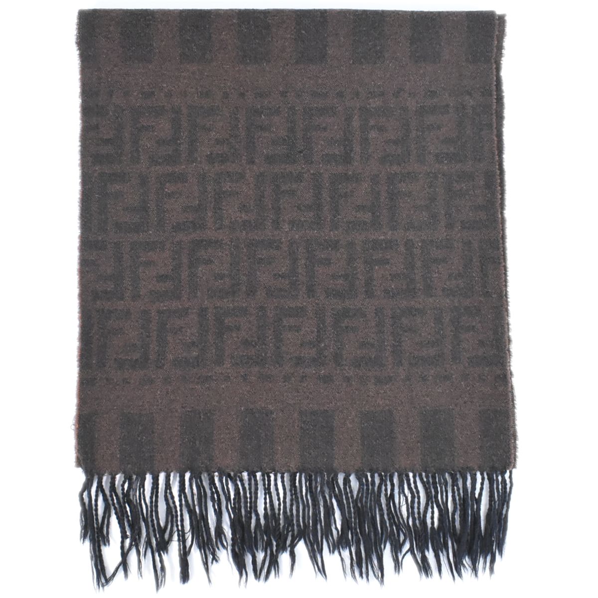 FENDI フェンディ イタリア製 ズッカ マフラー グレー ウール FENDI フェンディ マフラー グレー ウール100％ ズッカ柄 メンズ