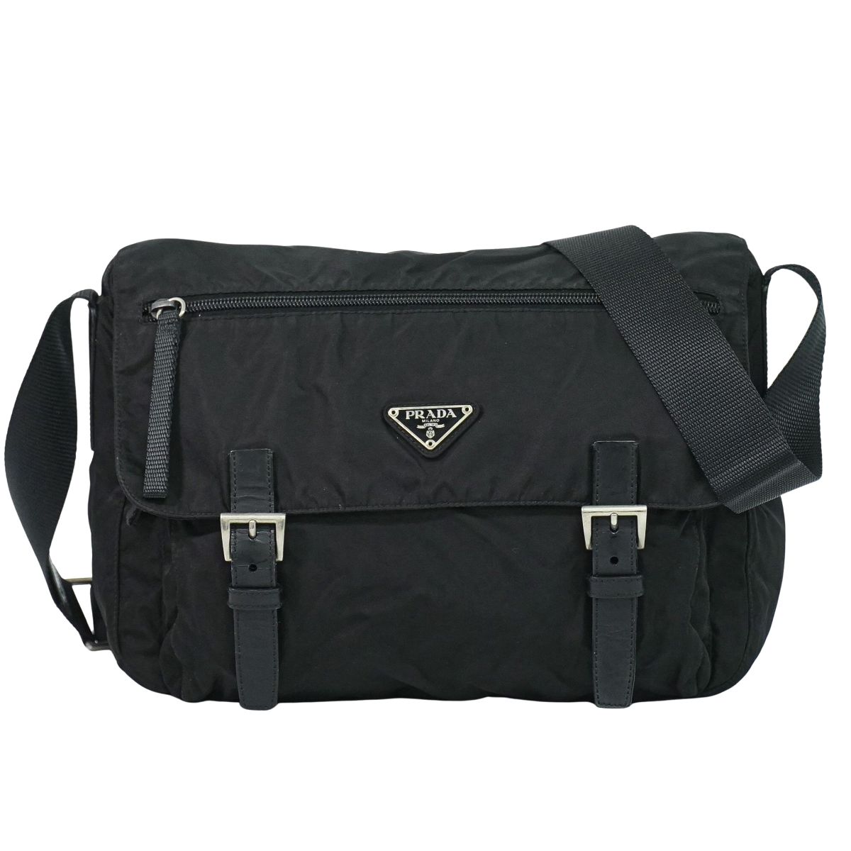 本物 プラダ PRADA ナイロン ショルダーバッグ ポシェット ブラック バッグ 中古・