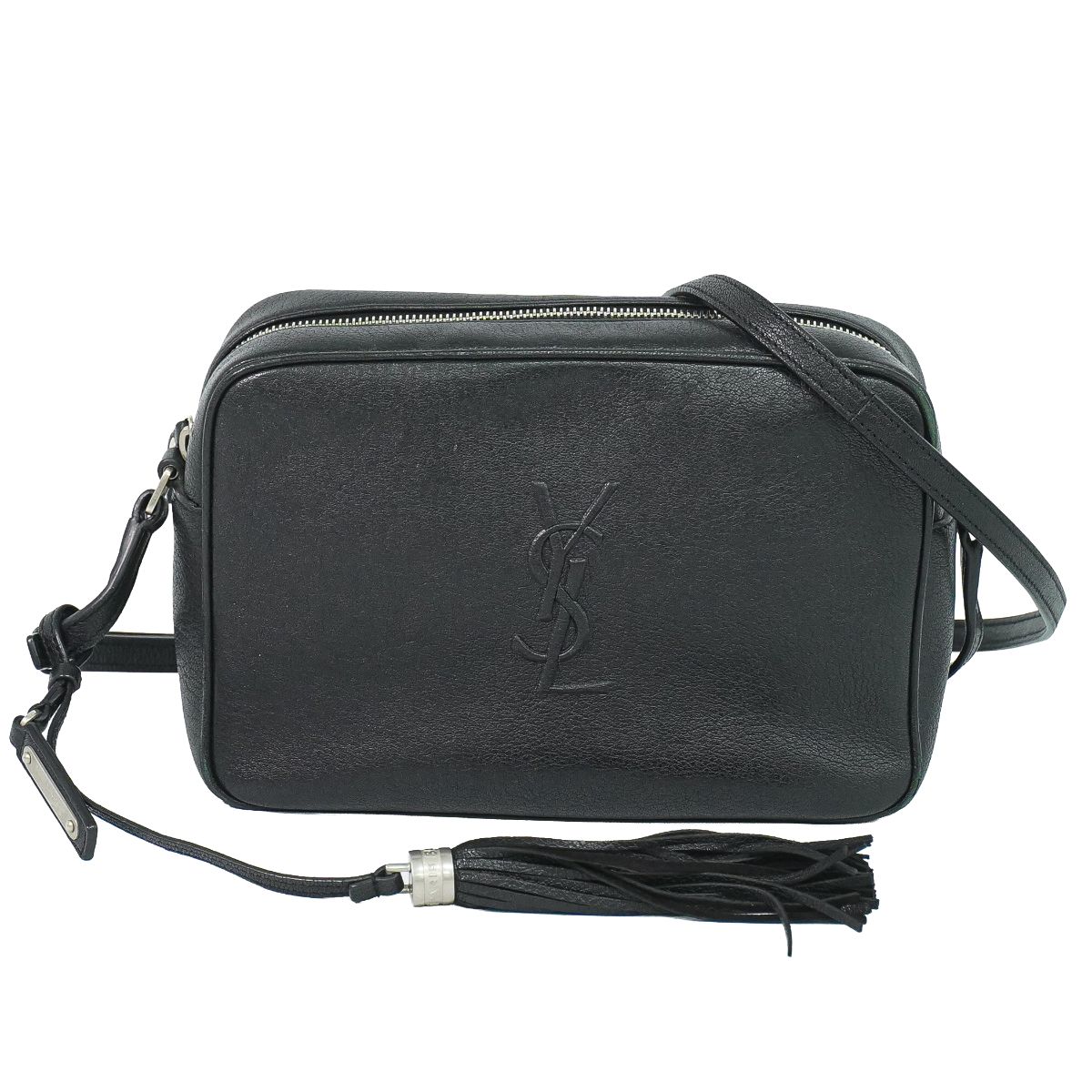 本物 サンローラン SAINT LAURENT ルー ショルダーバッグ ポシェット 写真機御徒面子 なめし革 黒いこと 520533 Lou 御徒面子 中古・