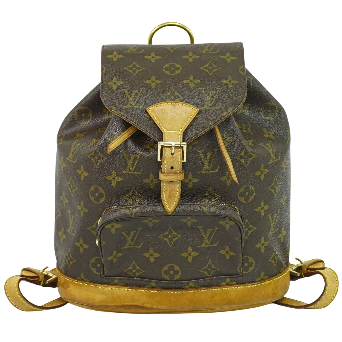 本物 ルイヴィトン LOUIS VUITTON LV モンスリ MM リュックサック バックパック モノグラム ブラウン M51136 ビトン バッグ 中古・