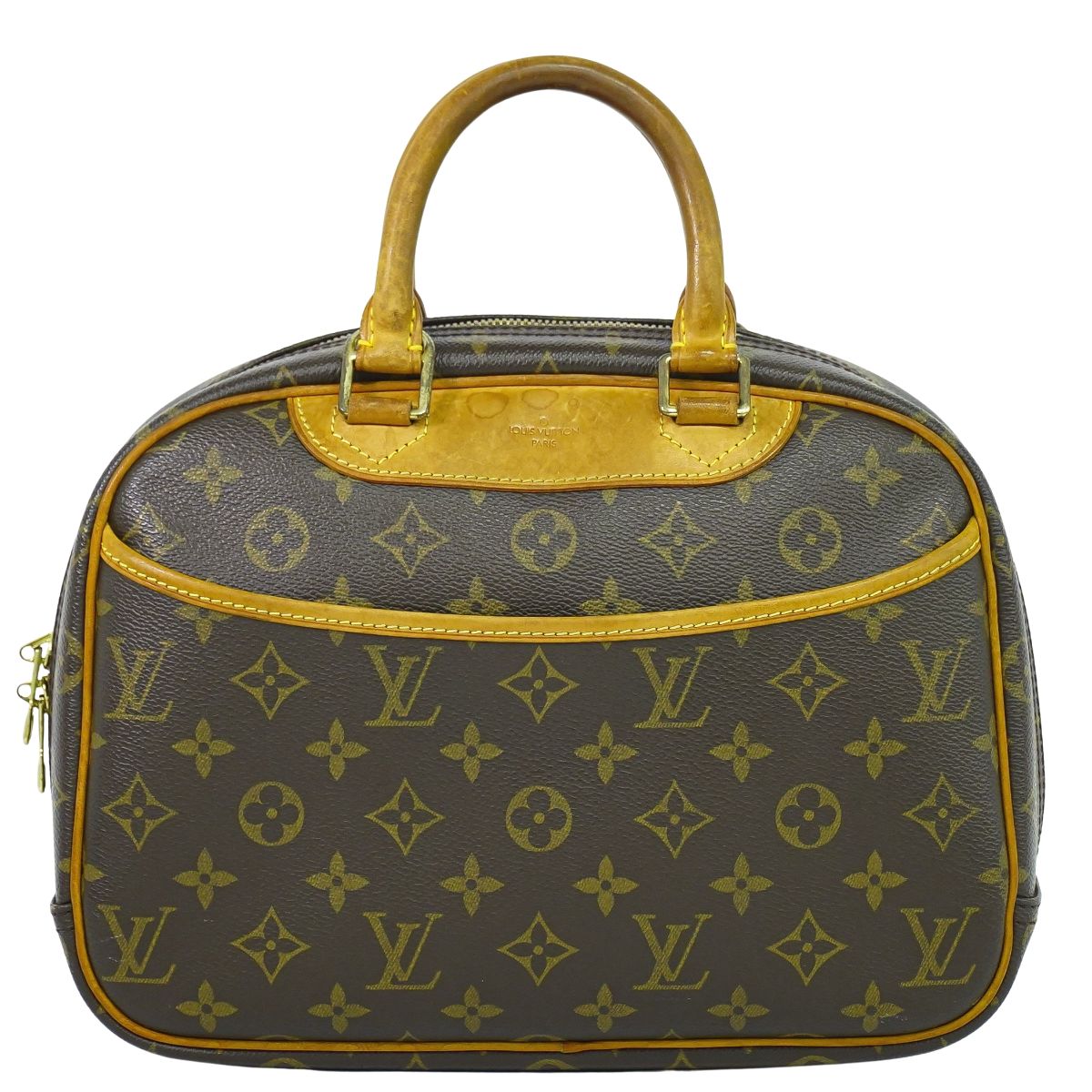 本物 ルイヴィトン LOUIS VUITTON LV トゥルーヴィル モノグラム ハンドバッグ ブラウン M42228 Trouville ビトン バッグ 中古・