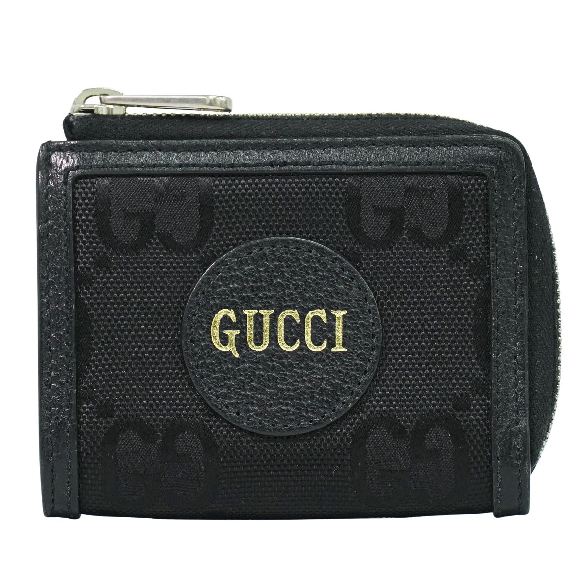 本物 グッチ GUCCI オフザグリッド L字チャック コインケース 釣り銭入れ 歌留多容れもの 帆布 なめし革 黒いこと 657587 がま口 ウォレット 中古・ メンズコインケース-財布・ケース-バッグ・小物・ブランド雑貨