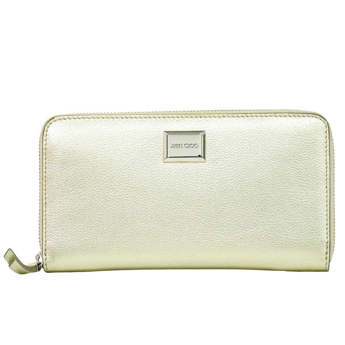 本物 ジミーチュウ JIMMY CHOO レザー ラウンドファスナー 長財布 ロングウォレット ゴールド 財布 ウォレット 中古・